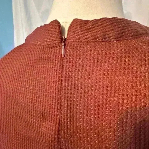 Miholl women’s lace sleeve top. Coral color. Size small. Zip up back. - Picture 3 of 7